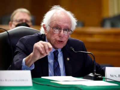 Sen. Bernie Sanders speaks at the Dirksen Senate Office Building on September 17, 2024, in Washington, D.C.