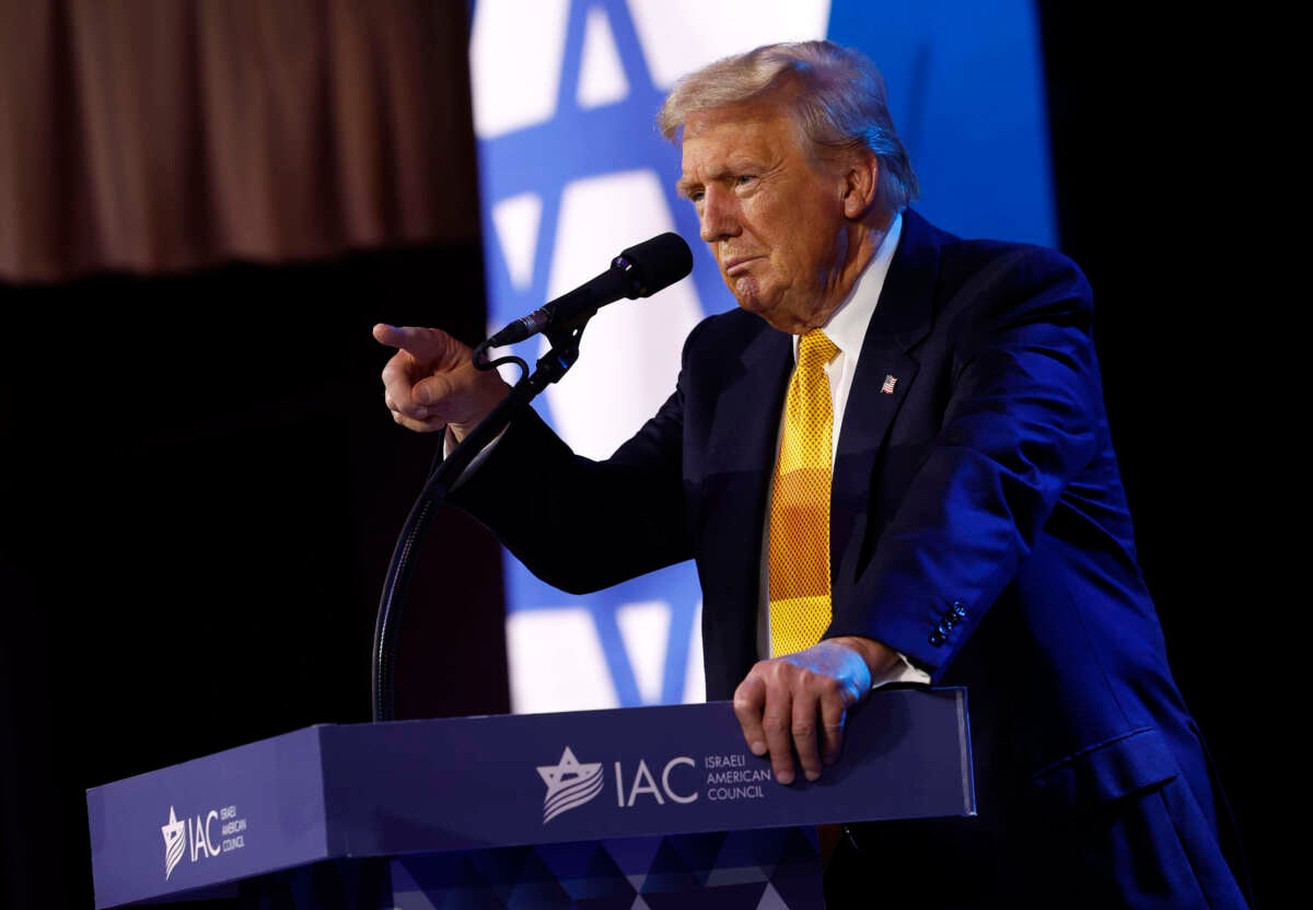 Former President Donald Trump delivers remarks at the Israeli American Council National Summit at the Washington Hilton on September 19, 2024, in Washington, D.C.