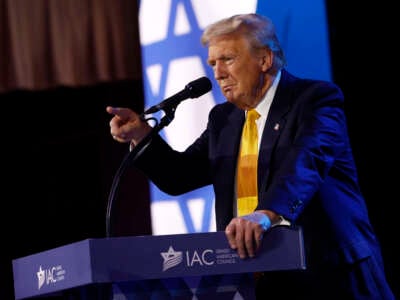 Former President Donald Trump delivers remarks at the Israeli American Council National Summit at the Washington Hilton on September 19, 2024, in Washington, D.C.