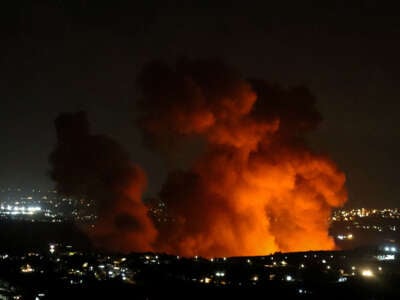 Smoke billows at the site of an Israeli airstrike on the outskirts of the southern Lebanese village of Zawtar on September 21, 2024.