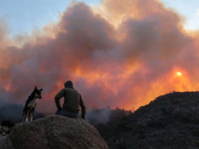 The sun amid smoke is seen during the wildfires in San Marcos Sierra, Córdoba Province, Argentina, on September 23, 2024.