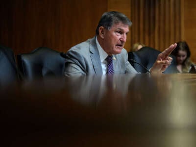 Sen. Joe Manchin speaks during a Senate Appropriations Subcommittee on Financial Services hearing about the fiscal year 2025 budget request for the Treasury Department on Capitol Hill in Washington, D.C., on June 4, 2024.