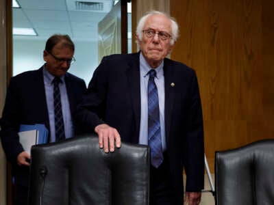 Senate Health, Education, Labor, and Pensions Committee Chairman Bernie Sanders arrives for a hearing in the Dirksen Senate Office Building on Capitol Hill on September 24, 2024, in Washington, D.C.