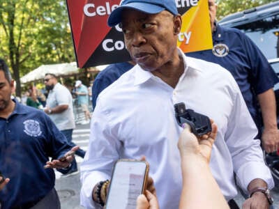 New York City Mayor Eric Adams attends the annual German American Steuben Parade on September 21, 2024, on Fifth Avenue in New York City.