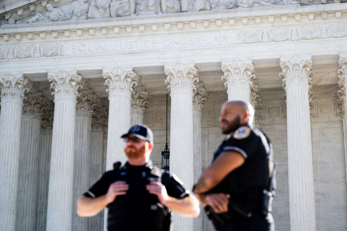 The U.S. Supreme Court is seen on the first day of a new term in Washington, D.C., on October 7, 2024.