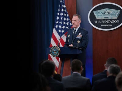 Defense Department Press Secretary Major General Pat Ryder holds a press briefing at the Pentagon on October 1, 2024, in Arlington, Virginia.