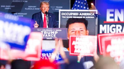 Republican presidential nominee, former U.S. President Donald Trump, speaks at a rally at the Gaylord Rockies Resort and Convention Center on October 11, 2024, in Aurora, Colorado.