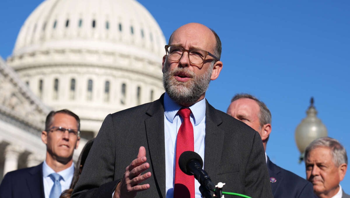 Russ Vought, former OMB director, conducts news conference outside of the U.S. Capitol with House Republicans to oppose vaccine mandates on Friday, November 5, 2021.