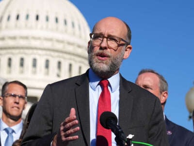 Russ Vought, former OMB director, conducts news conference outside of the U.S. Capitol with House Republicans to oppose vaccine mandates on Friday, November 5, 2021.