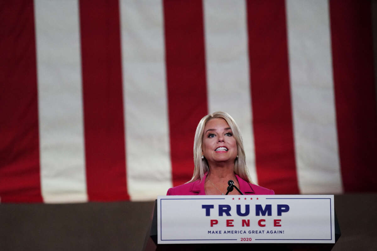 Former Florida Attorney General Pam Bondi speaks on the second day of the Republican National Convention in the Andrew W. Mellon Auditorium on August 25, 2020, in Washington, D.C.