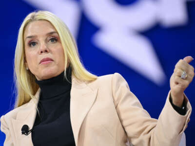 Florida's former Attorney General Pam Bondi speaks during the annual Conservative Political Action Conference meeting on February 23, 2024, in National Harbor, Maryland.