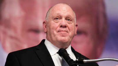 Tom Homan, a FOX News contributor and former Trump Administration Head of Immigration and Customs Enforcement delivers the keynote speech at the Columbiana County Lincoln Day Dinner in Salem, Ohio, on March 15, 2024.