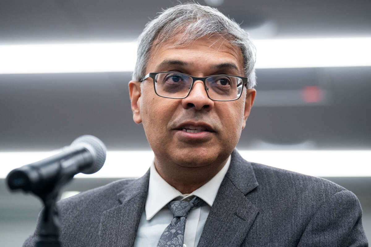 Dr. Jay Bhattacharya speaks during a roundtable discussion with members of the House Freedom Caucus on the COVID-19 pandemic at The Heritage Foundation on November 10, 2022.