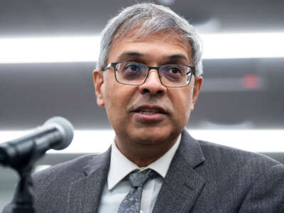 Dr. Jay Bhattacharya speaks during a roundtable discussion with members of the House Freedom Caucus on the COVID-19 pandemic at The Heritage Foundation on November 10, 2022.