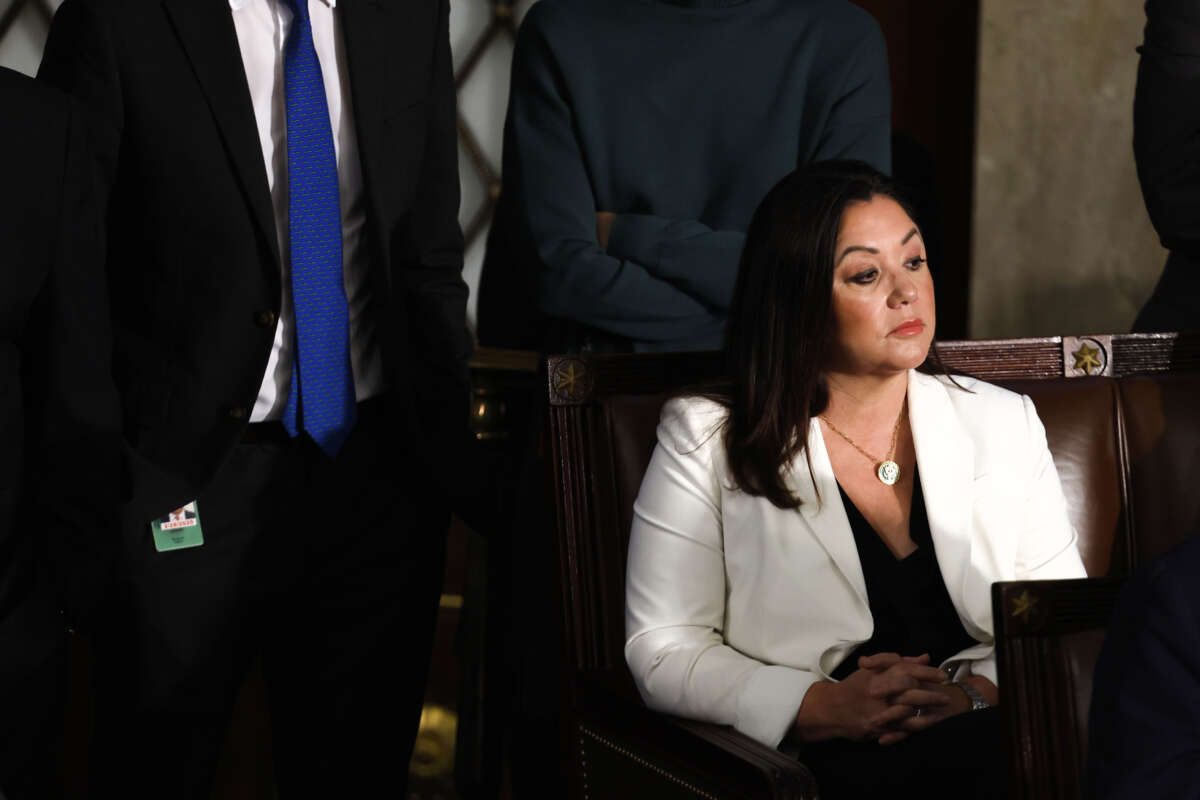 U.S. Rep. Lori Chavez-DeRemer listens as the House of Representatives votes for a new Speaker of the House at the U.S. Capitol Building on October 17, 2023, in Washington, D.C.