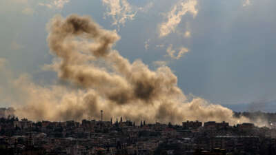 Heavy smoke billows from an Israeli strike on the ancient city of Baalbek, Lebanon, on November 3, 2024.