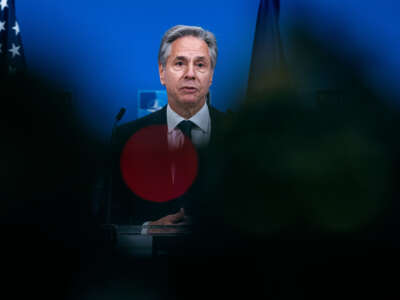 Antony Blinken, U.S. Secretary of State, holds the closing press conference at the NATO headquarters on the second day of the NATO Foreign Affairs Ministers' meeting on December 4, 2024, in Brussels, Belgium.