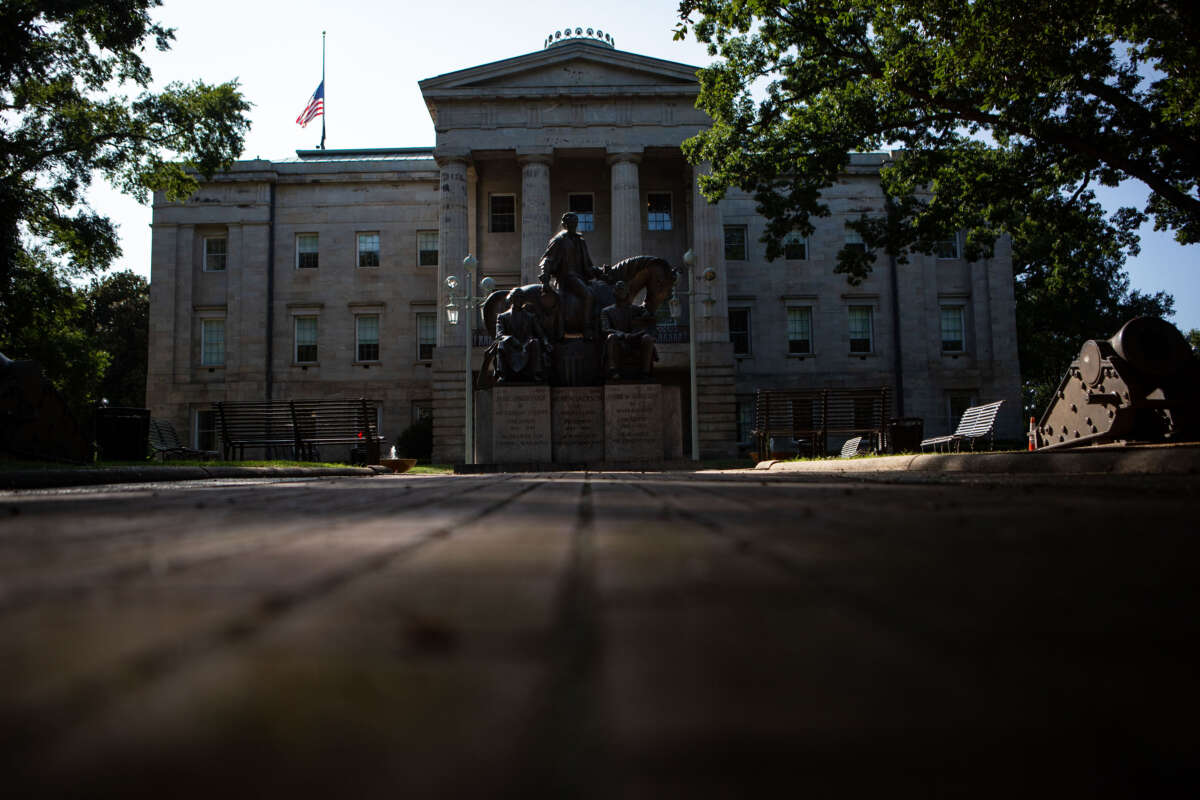 The North Carolina state capitol building is pictured on September 22, 2020, in Raleigh, North Carolina.