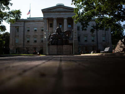 The North Carolina state capitol building is pictured on September 22, 2020, in Raleigh, North Carolina.