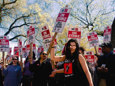 Three unions representing roughly 9,000 staff and faculty workers went on strike at Rutgers University in April 2023.