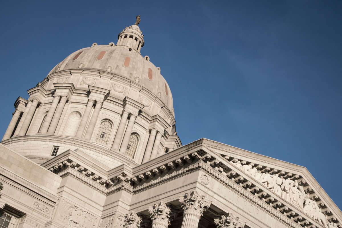 The Missouri state capitol building dome is pictured in Jefferson City, Missouri.