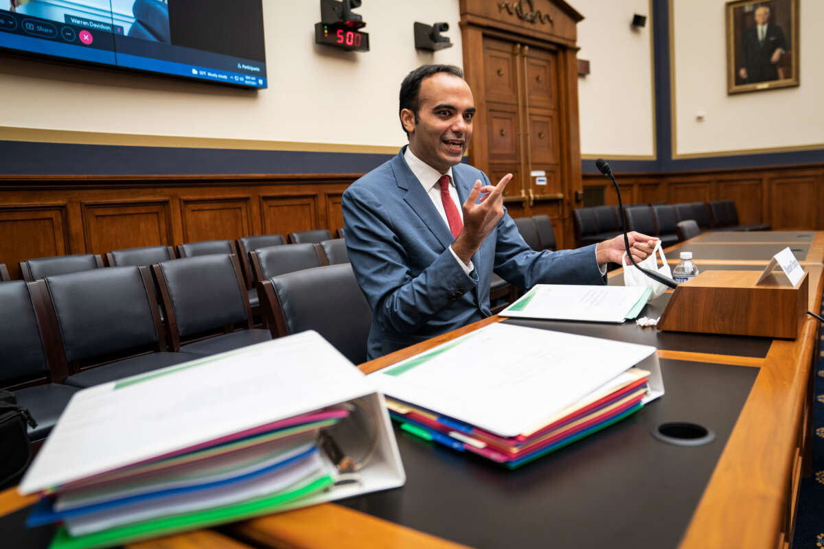 Rohit Chopra, director of the Consumer Financial Protection Bureau, arrives for a hearing held by the House Committee on Financial Services on Capitol Hill on October 27, 2021, in Washington, D.C.