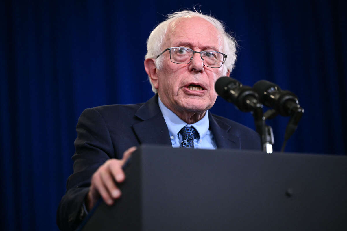 Sen. Bernie Sanders speaks at an event in Concord, New Hampshire, on October 22, 2024.