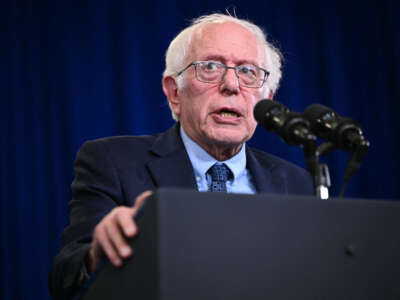 Sen. Bernie Sanders speaks at an event in Concord, New Hampshire, on October 22, 2024.