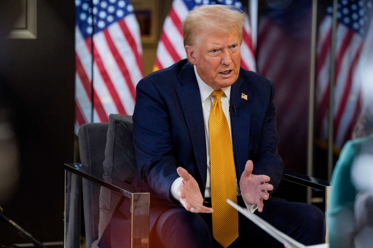 President-Elect Donald Trump participates in an interview with Kristen Welker that aired on December 8, 2024.