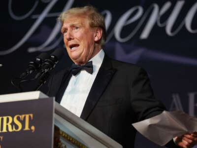 President-elect Donald Trump speaks at the America First Policy Institute Gala held at Mar-a-Lago on November 14, 2024, in Palm Beach, Florida.