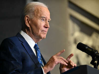 President Joe Biden delivers remarks at a Tribal Nations Summit at the Department of the Interior in Washington, D.C., on December 9, 2024.