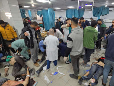 Victims are treated inside the Kamal Adwan hospital in Beit Lahia in the northern Gaza Strip, following Israeli strikes around the medical complex on December 6, 2024.