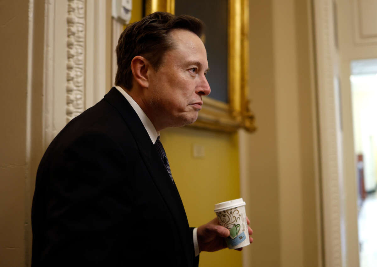 Tesla CEO Elon Musk, Co-Chair of the newly announced Department of Government Efficiency, arrives on Capitol Hill on December 5, 2024, in Washington, D.C.