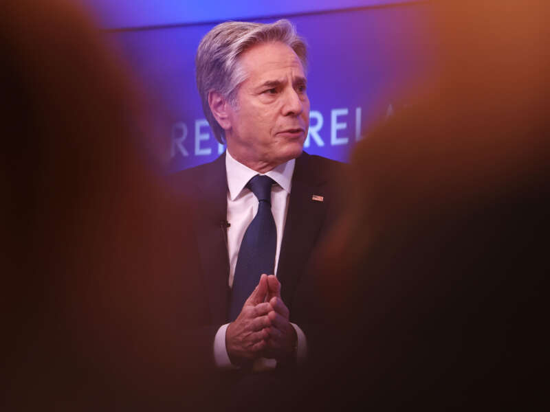 Secretary of State Antony Blinken speaks during a Council on Foreign Relations event on December 18, 2024, in New York City.