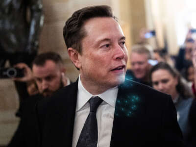 Elon Musk is seen in the U.S. Capitol after a meeting with Sen. John Thune on December 5, 2024.