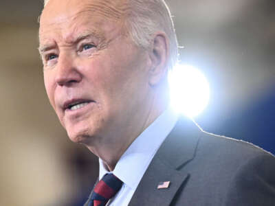 President Joe Biden speaks in Concord, New Hampshire, on October 22, 2024.