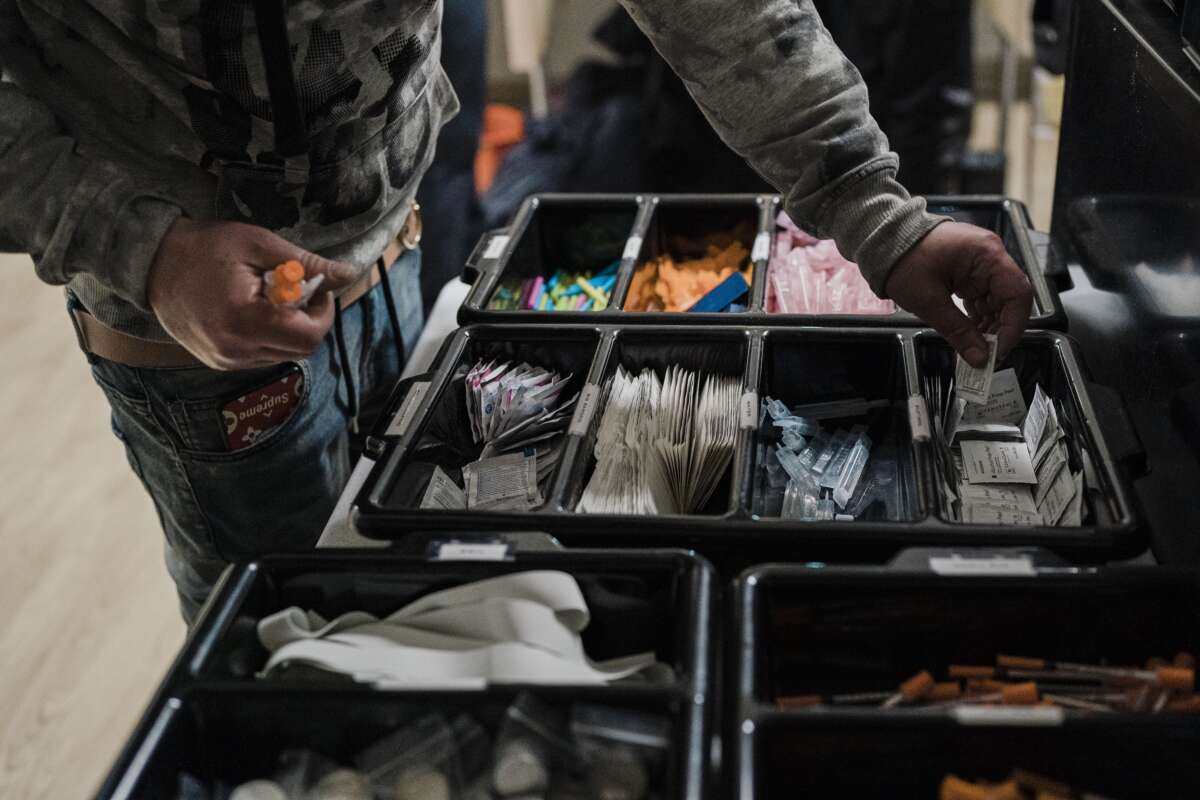 Narcotic consumption material at a safe injection site at OnPoint NYC on January 24, 2022, in New York City. In 2021, New York City opened two supervised drug injection sites in the Harlem and Washington Heights neighborhoods in an effort to address the increase in overdose deaths.