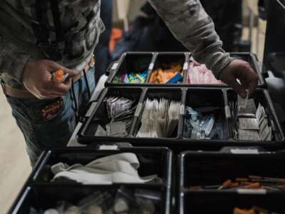 Narcotic consumption material at a safe injection site at OnPoint NYC on January 24, 2022, in New York City. In 2021, New York City opened two supervised drug injection sites in the Harlem and Washington Heights neighborhoods in an effort to address the increase in overdose deaths.