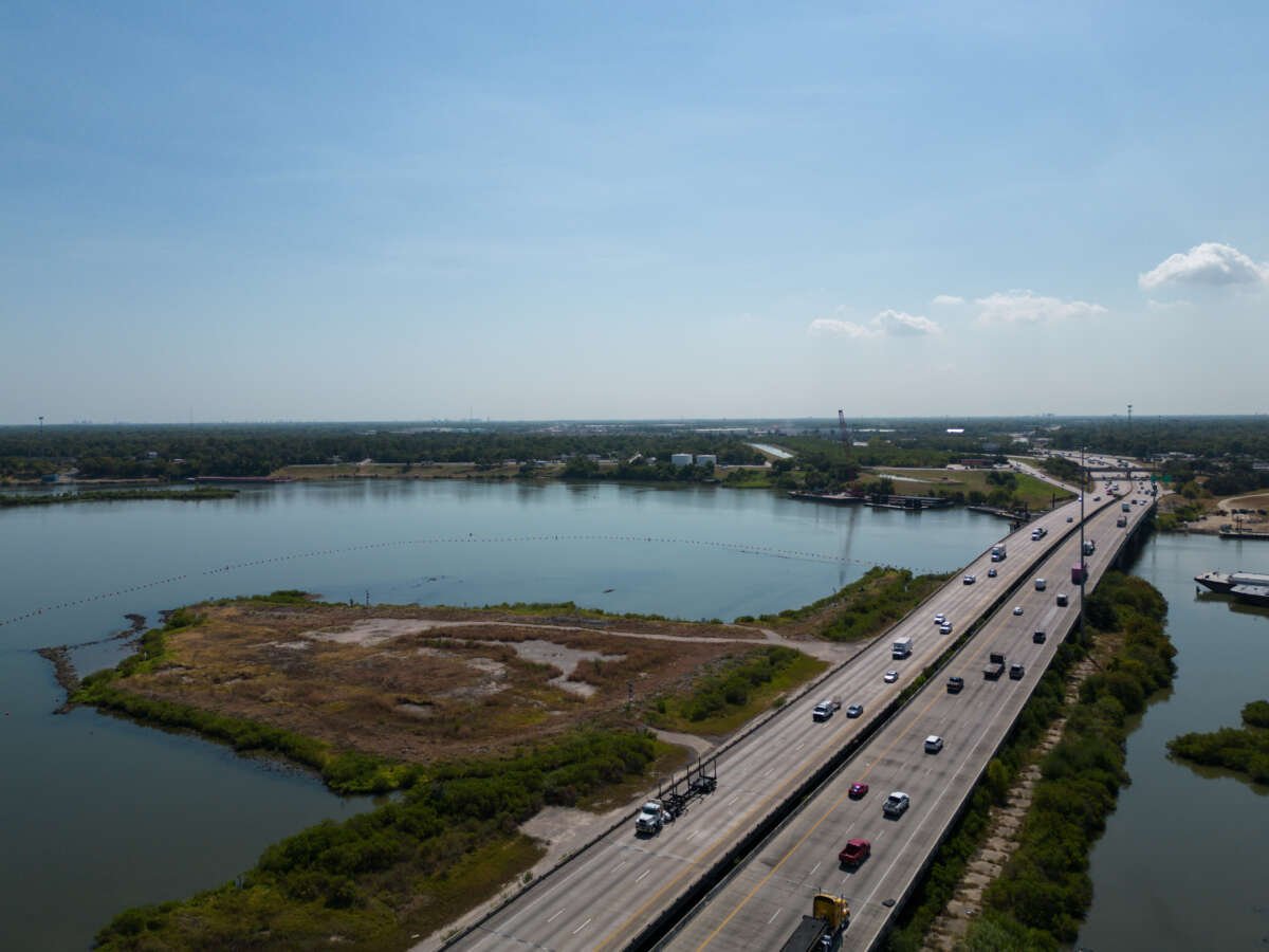 The northern part of the San Jacinto River Waste Pits Superfund site, photographed August 1, 2023, in Channelview, Texas.