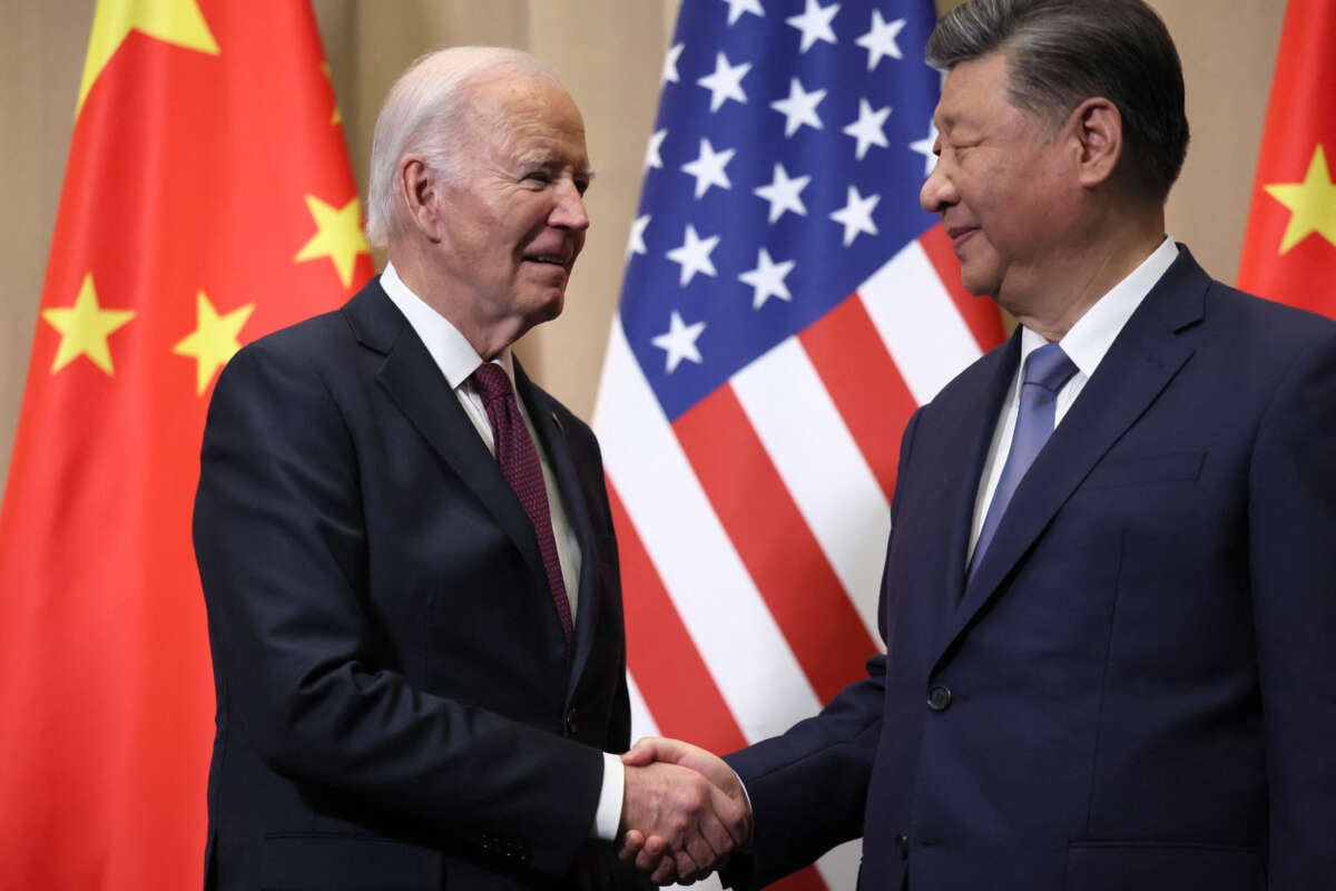 President Joe Biden shakes hands with Chinese President Xi Jinping on the sidelines of the Asia-Pacific Economic Cooperation summit in Lima, Peru, on November 16, 2024.