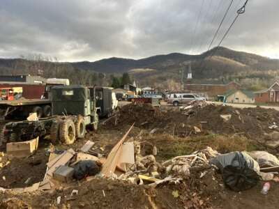 A view of the damage in Swannanoa, North Carolina, one of the many Appalachian towns that were hit particularly hard by Hurricane Helene, on November 28, 2024.