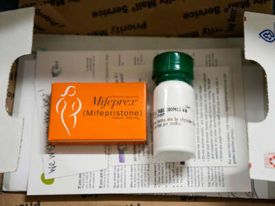 Contents of packages sent to patients by the Massachusetts Medication Abortion Access project, pictured in Somerville, Massachusetts.