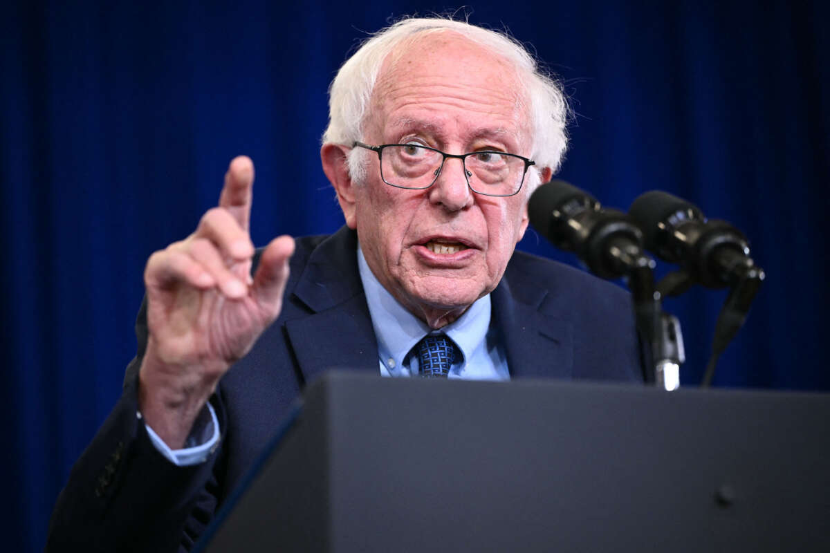 Sen. Bernie Sanders speaks at an event in Concord, New Hampshire, on October 22, 2024.