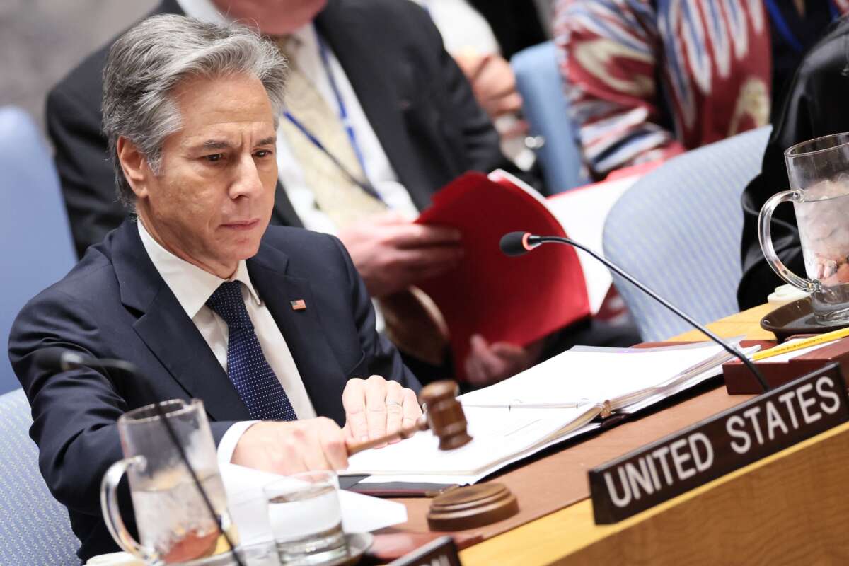 U.S. Secretary of State Antony Blinken attends a UN Security Council meeting on Sudan at the UN headquarters in New York on December 19, 2024.