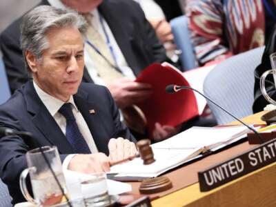 U.S. Secretary of State Antony Blinken attends a UN Security Council meeting on Sudan at the UN headquarters in New York on December 19, 2024.