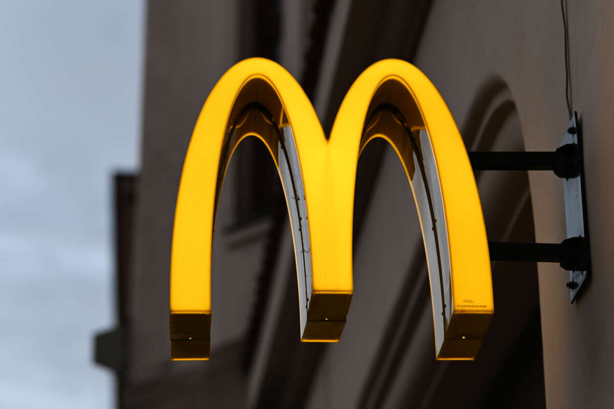 The McDonald's logo displayed on a restaurant facade, on December 20, 2024, in Krakow, Poland.