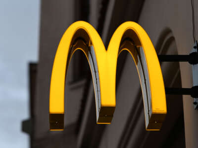 The McDonald's logo displayed on a restaurant facade, on December 20, 2024, in Krakow, Poland.