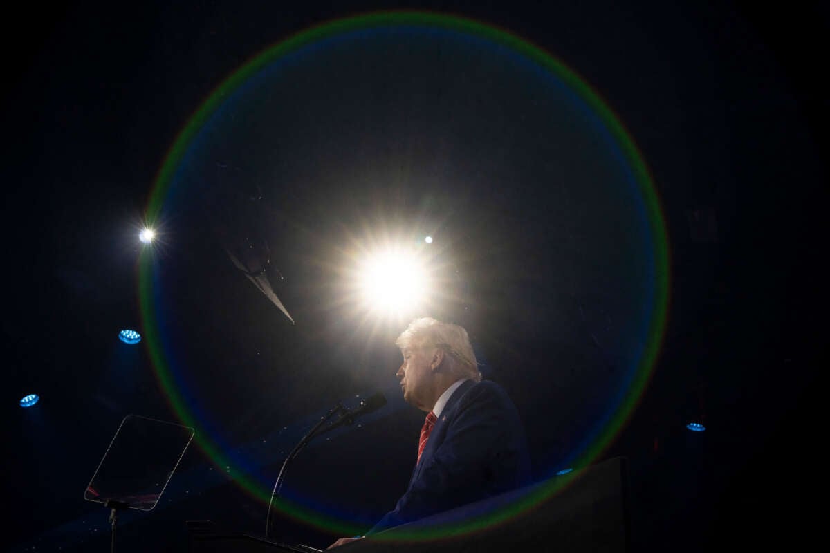 President-elect Donald Trump speaks during Turning Point USA's AmericaFest at the Phoenix Convention Center on December 22, 2024, in Phoenix, Arizona.