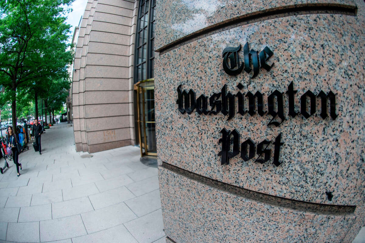 The Washington Post newspaper headquarters is seen on K Street in Washington, D.C., on May 16, 2019.