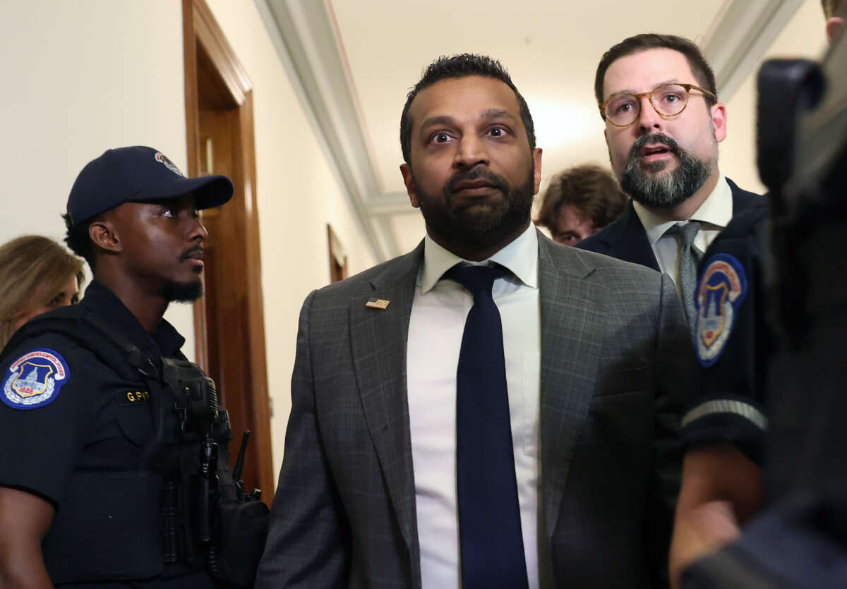 President-elect Donald Trump's nominee to be FBI Director, Kash Patel arrives for a meeting with Sen. John Kennedy at the Dirksen Senate Office Building on December 11, 2024, in Washington, D.C.